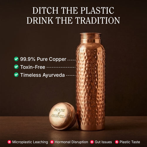 Certified Ayurveda® Pure Copper Water Bottles - V2 Hand-Hammered Edition